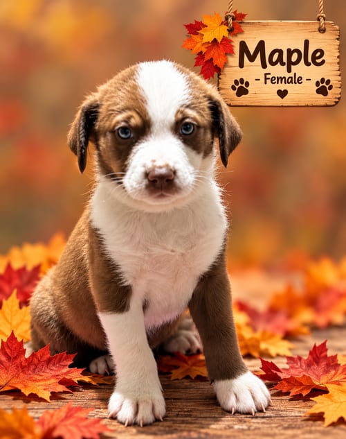 Photo of Pumpkin Patch Pups : Maple, adoptable Australian Shepherd in Aurora, Indiana