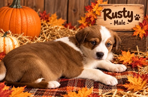 Photo of Pumpkin Patch Pups : Rusty, adoptable Australian Shepherd in Aurora, Indiana
