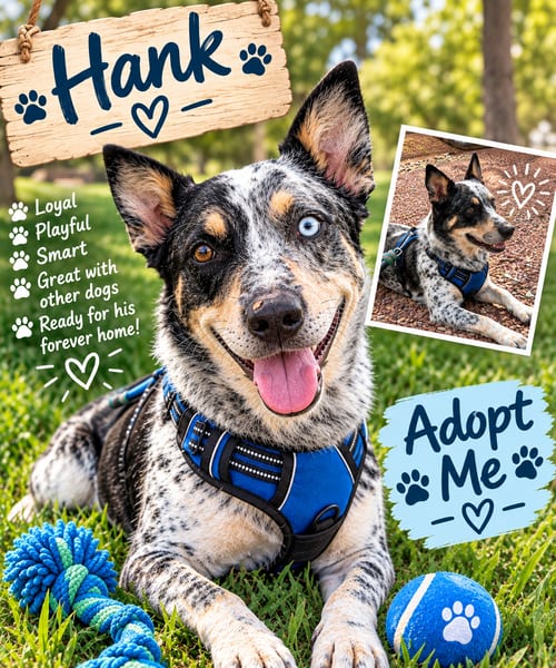 Photo of Hank, adoptable Australian Cattle Dog/Blue Heeler in Queen Creek, Arizona