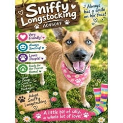Photo of Sniffy Longstocking, adoptable Carolina Dog Husky in Texas City, Texas