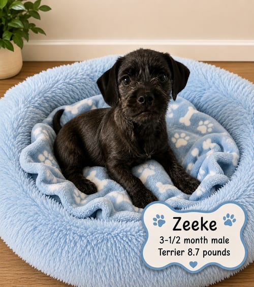 Photo of Zeeke – 3-1/2 Month Male Terrier- 8.7 Pounds, adoptable Terrier in Mesa, Arizona